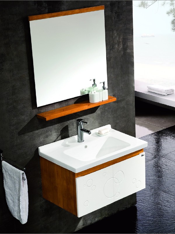 宜家墙挂式浴室柜现代实木卫浴柜批发热销浴室家具QS7805