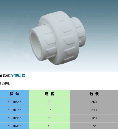 ppr ppr管材 ppr管件 ppr贴牌加工 全塑活接