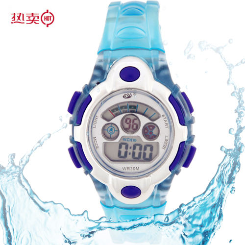 多功能品牌8812透明时尚休闲手表 女士多功能防水手表