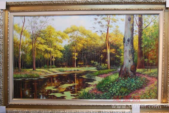 风景油画--金色的森林深圳风景油画批发