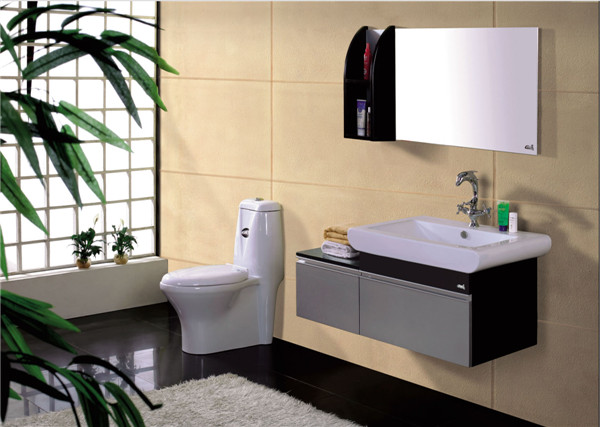 现代宜家风格实木浴室柜新款卫浴柜洗手盆洗漱台组合Q6608