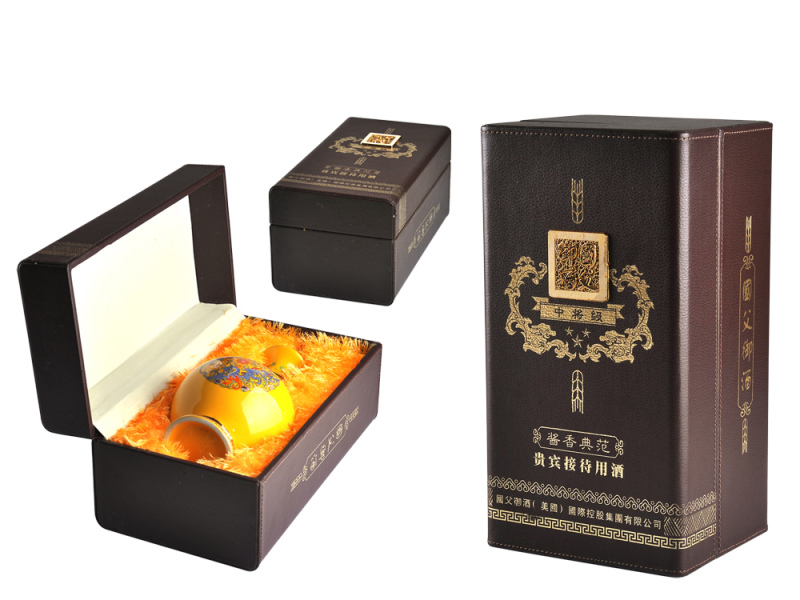 皮质礼盒 白酒皮盒 皮盒生产厂家 贵州茅台镇白酒盒公司 精美白酒盒