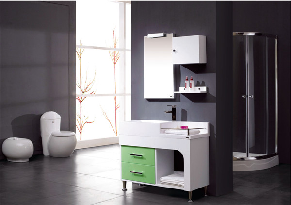 新款落地式浴室柜实木浴室家具洗漱台盆柜组合Q6632