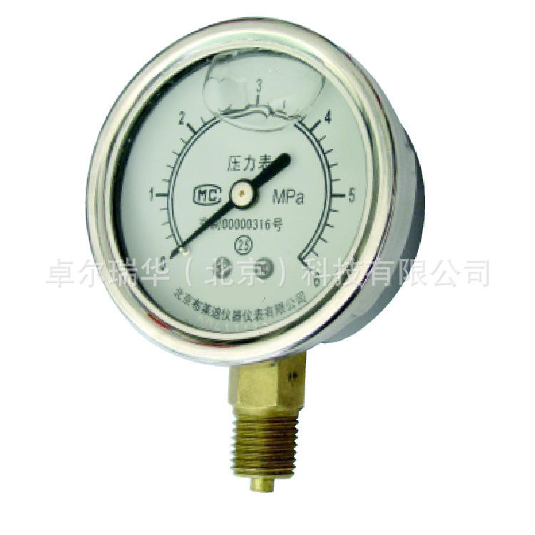 Zoriver 不锈钢耐震压力表 铜充油表 充油耐震压力表 YTF63/75/98