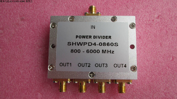 SHWPD4-0860S 0.8-6GHz WIFI 测试 2.4G 5.8G 一分四 RF射频高频功分器 分配器