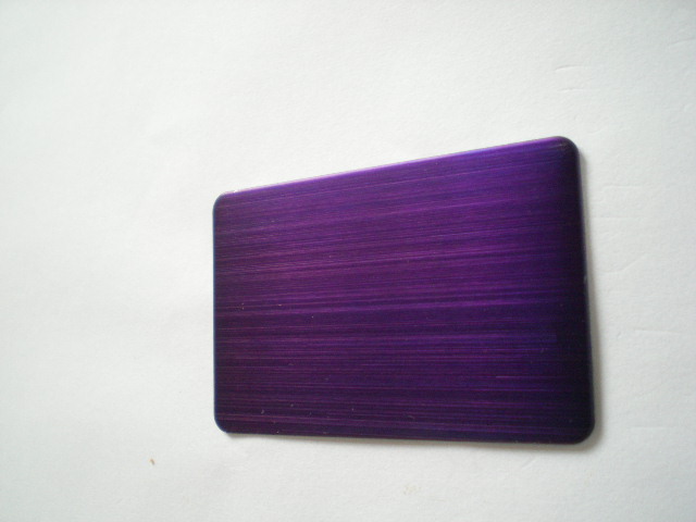 供应彩色不锈钢高档电镀紫红色拉丝板可做无指纹处理