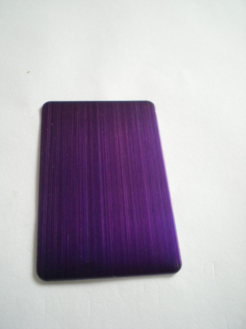 供应彩色不锈钢高档电镀紫罗兰拉丝板可做无指纹处理