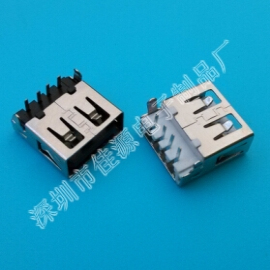 深圳USB接口 沉板式A母 胶芯可做黑/白 平口