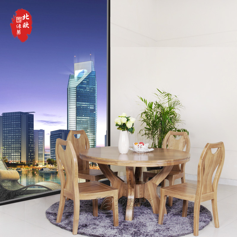家具餐厅餐桌 圆形餐桌、新款式餐厅实木餐台J010