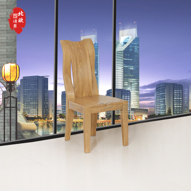 现代简约椅类榆木全实木家具餐厅餐椅M004
