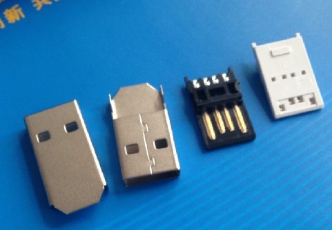 USB新一代公头 A/M两件式焊线 24MM可镀珍珠铁镍