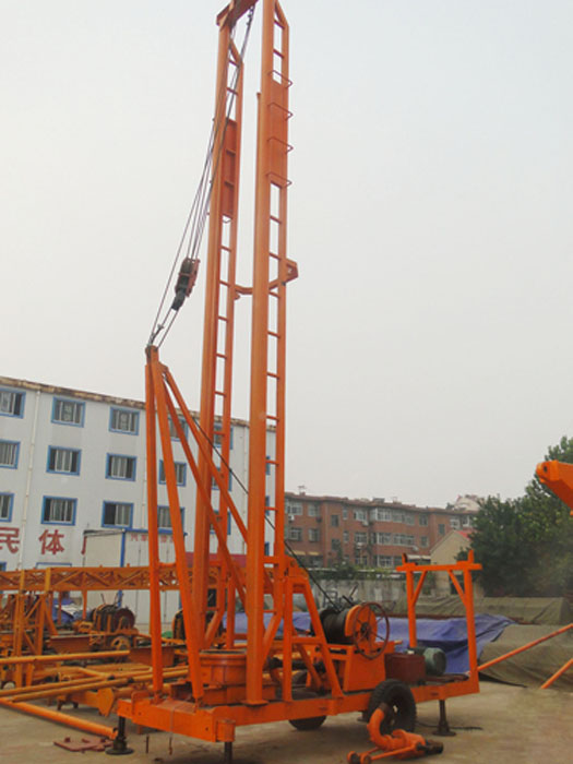 小拖车龙门架水井钻机300米打井钻机配置简单技术成熟热销陕北地区