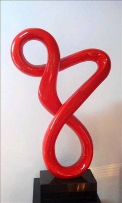 酒店会所装饰品红色飘带雕塑工艺品 抽象创意雕塑