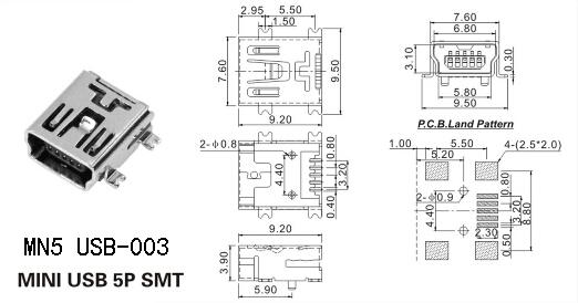 厂家生产MINI USB-03