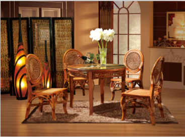 北京藤实木家具厂价直销中式实木餐桌餐椅3010