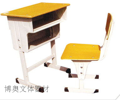 K47双斗学生课桌椅、桌面尺寸42*60cm，桌面高度74cm，椅面尺寸