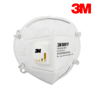 3M 9001V防护口罩 KN90耳带式呼气阀 防雾霾PM2.5防尘口罩