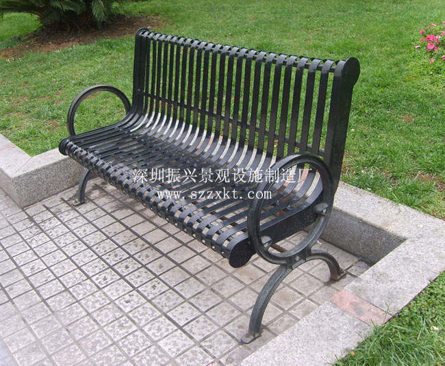 公园商场两用休闲椅-园林休闲椅桌椅图片-钢木休闲椅-振兴