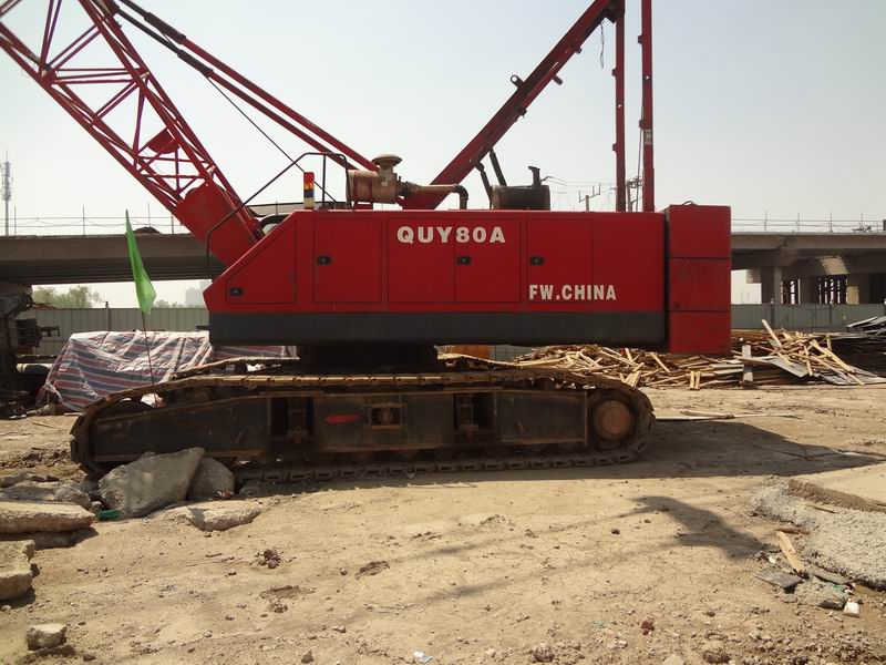 供应08年抚挖QUY80A履带吊 全配置58米主杆有手续