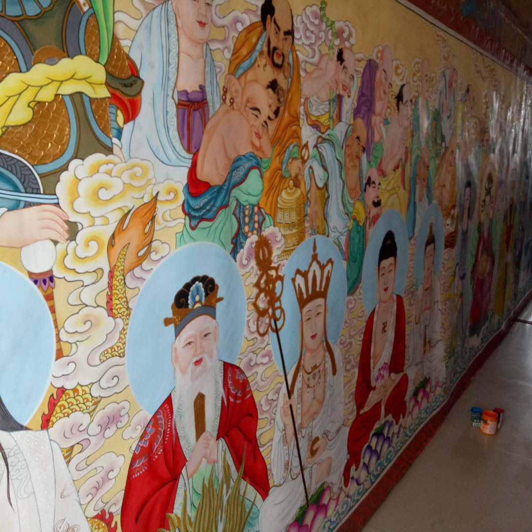 社区文化墙美丽乡村壁画校园文化传统文化国学壁画3D浮雕壁画