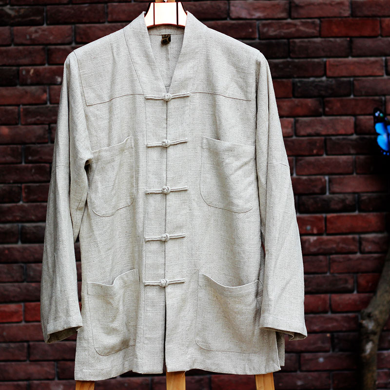 中式棉麻男装手工盘扣僧衣僧服和尚衣居士禅修服