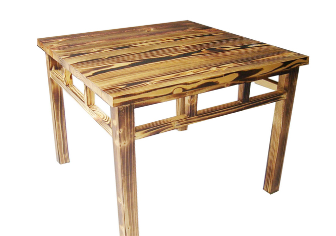 碳烧家具火烧木桌椅板凳仿古中国风餐桌椅田园炭烧木实木餐台凳