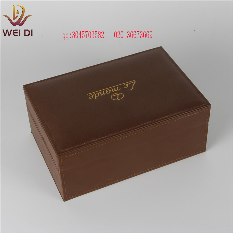 皮盒包装厂家好，高档包装盒定制有，广州皮盒定做logo