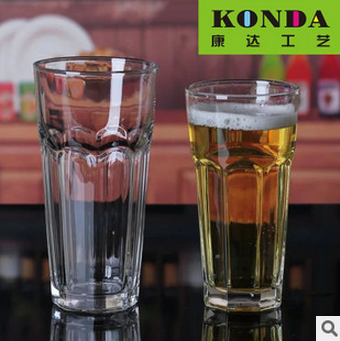 500ML**大容量八角玻璃杯 透明玻璃水杯 创意促销礼品 果汁杯