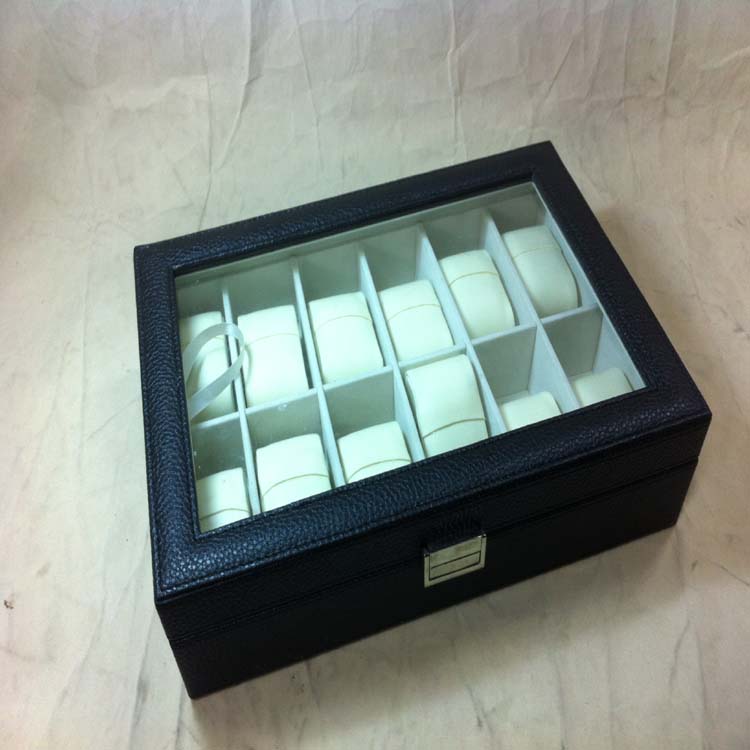 东莞常平木盒厂供应PU手表展示盒 瑞士原装进口手表包装木盒定做