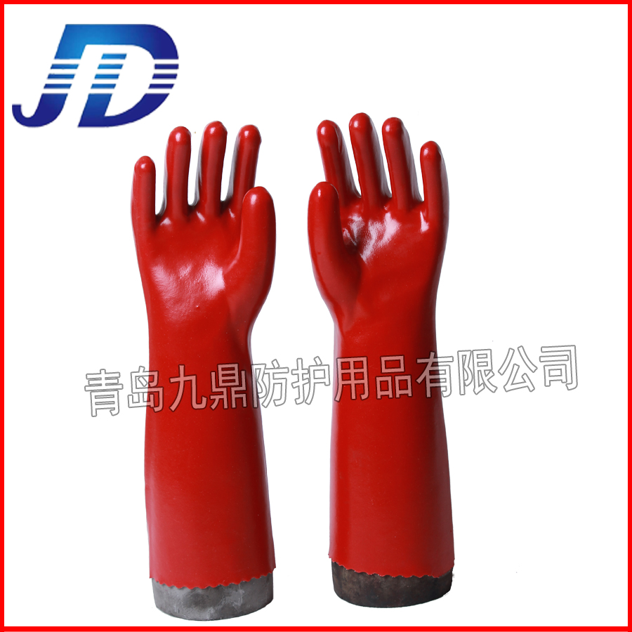 厂家直销批发出口红耐油手套耐油耐酸碱防水劳保手套加厚进口胶