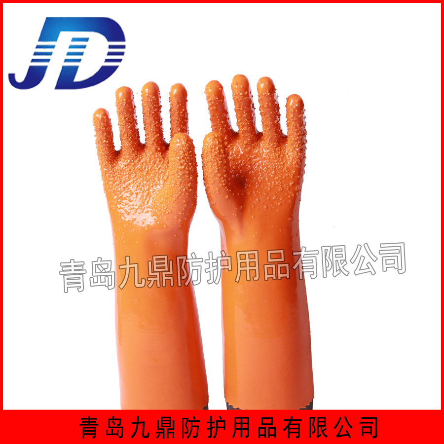 厂家直销颗粒止滑防化手套耐油耐酸碱可定做加长加厚工业作业手套