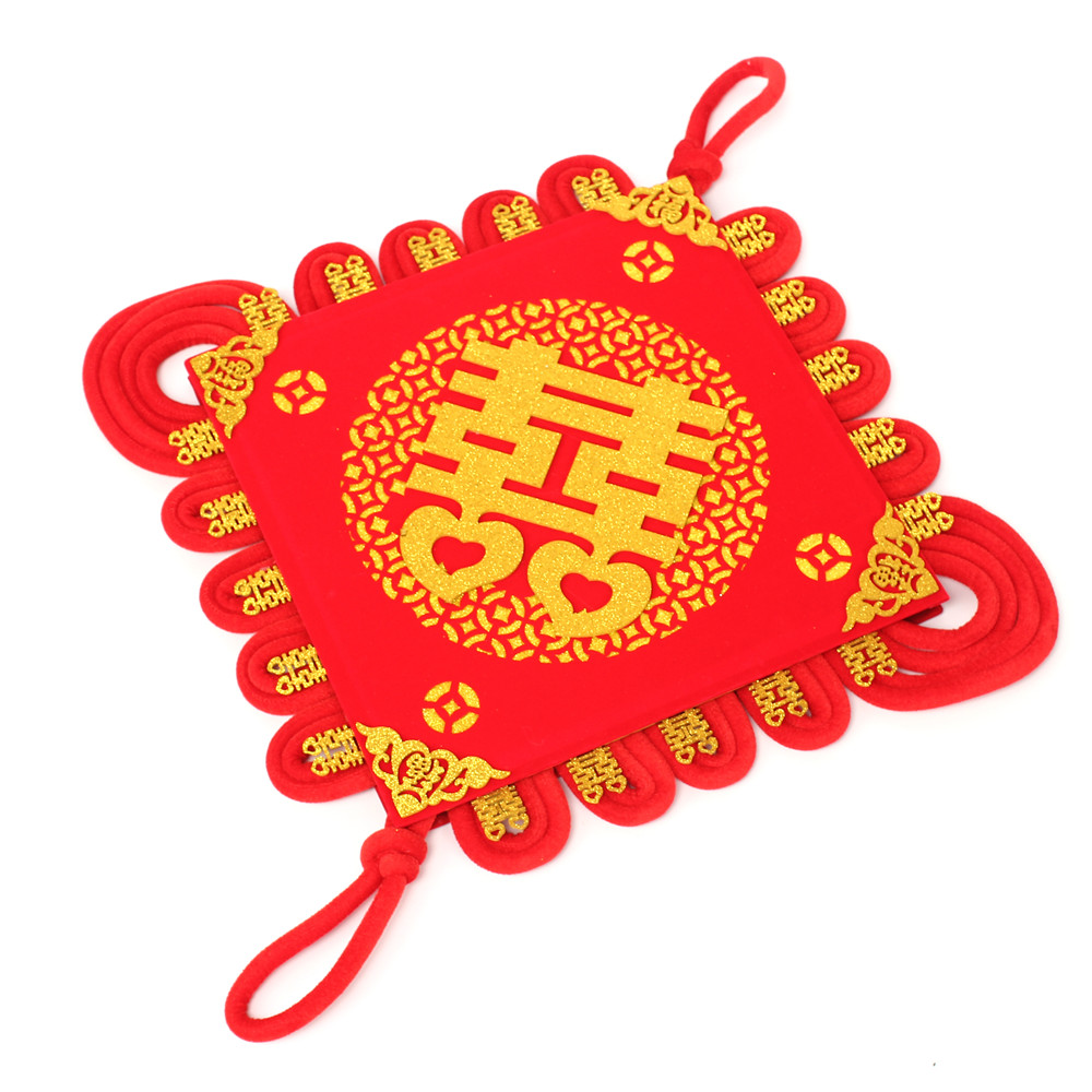 高档大气绒布板结，个性中国结，可定制logo广告