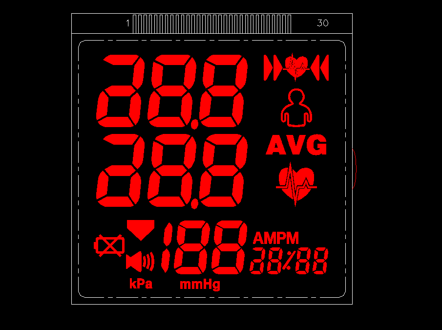 定制血压计LCD液晶显示屏