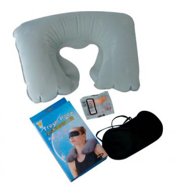 金皇冠旅游三宝-灰 旅游枕 PVC植绒充气枕 U型保健枕 JHG-802-5