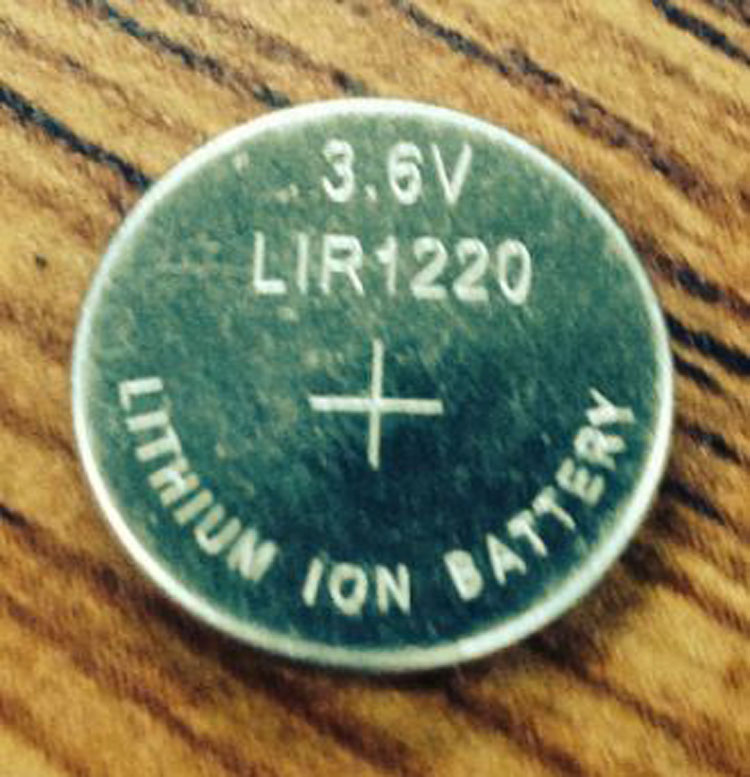 3.6V可充电锂离子纽扣电池LIR1220