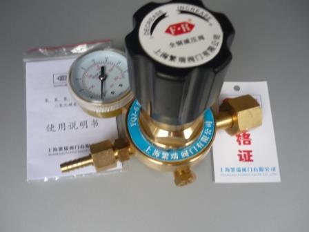 上海繁瑞阀单级氧气减压阀YQJ-4单级气体减压器YQJ-4单级减压表价格YQJ黄铜压力表