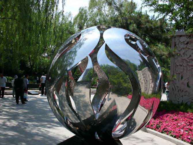 供应广东现代雕塑-惠州不锈钢圆球雕塑