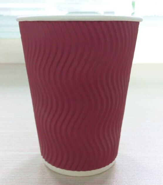 深圳纸杯 加厚双层杯 12盎司 奶茶咖啡杯 瓦楞杯420ml 咖啡纸杯 厂家直销