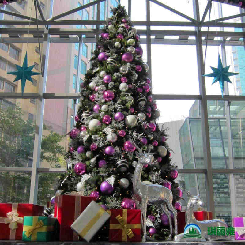中国香港大型商场购物中心圣诞装饰，大型圣诞树定制
