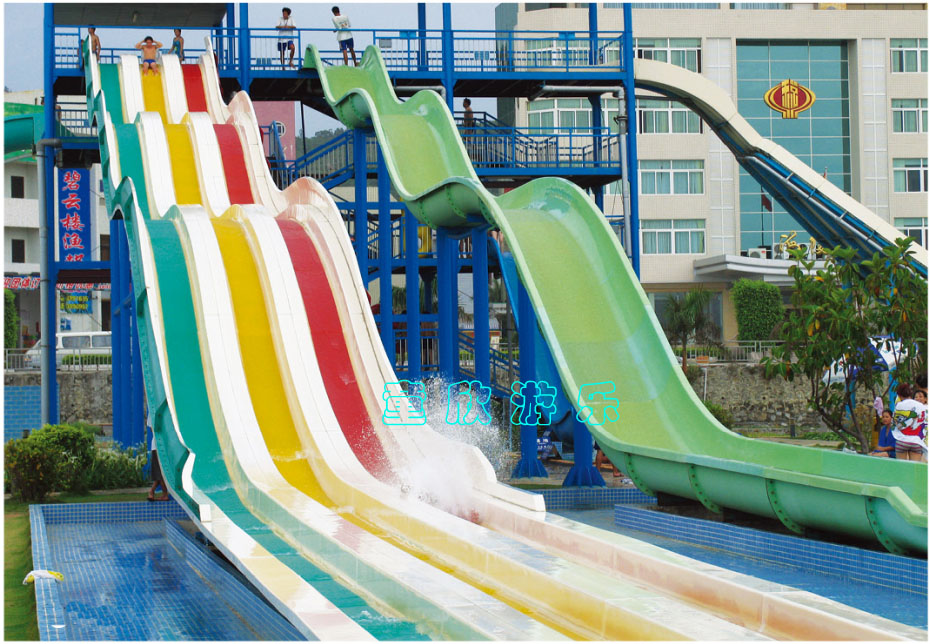 热销大型儿童水上游乐设备 七彩组合滑梯 推荐高品质水上娱乐组合