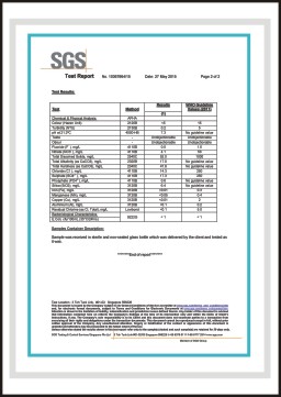产品荣获新加坡SGS净水器出水水质检测合格证书B