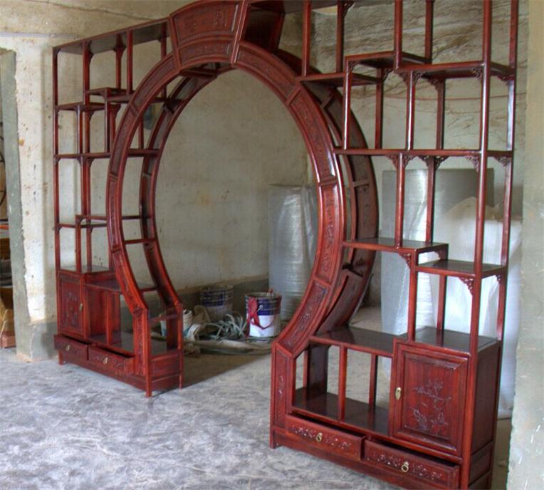 月亮门双月洞门博古架 古典中式家具 实木木家具