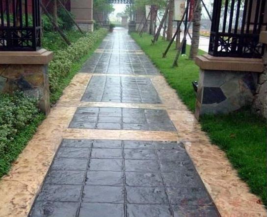 北京彩色水泥压花地坪材料厂家价格 主题公园艺术地坪