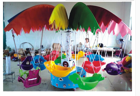2015新款电动旋转小飞机 广场旋转玩具椰子树飞鱼 电动旋转小飞鱼厂家