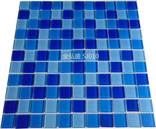 供应水晶玻璃私人泳池佛山游泳池马赛克瓷砖