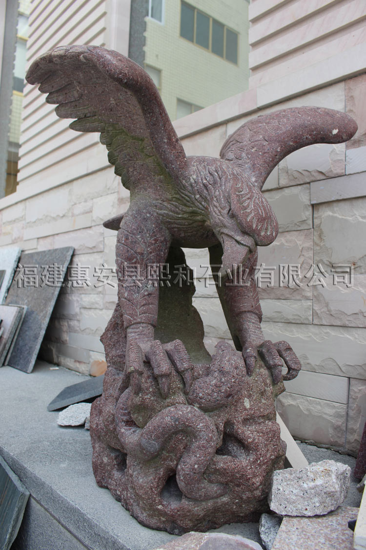 福建石雕动物厂家大量供应石雕动物鹰 正宗惠安石雕厂家批发出售