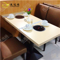 深圳厂家专业提供大理石火锅桌椅两人位四人位多人位欢迎来图定制