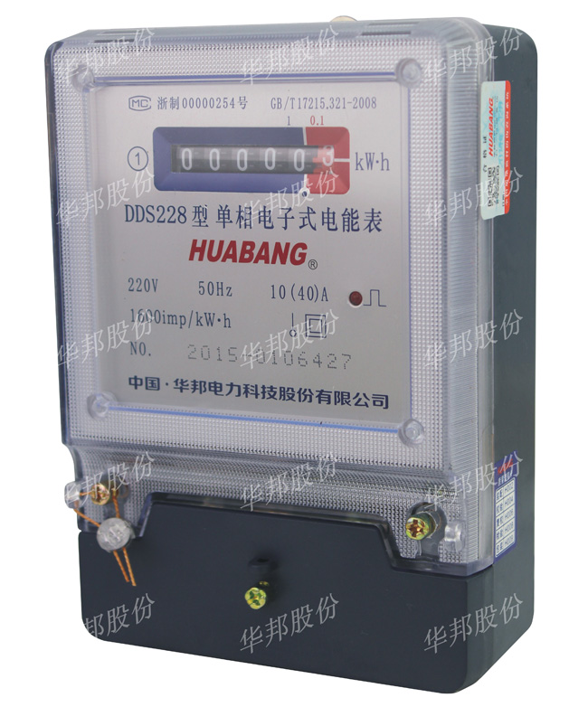 中国华邦，单相电子表，DDS228电能表 1.0级电表 计度器显示