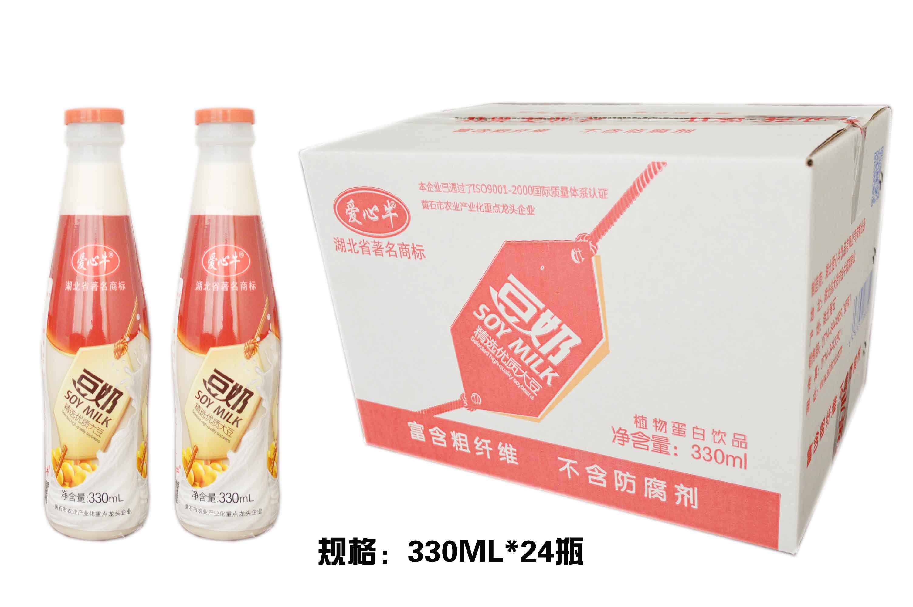 豆奶厂家 瓶装豆奶 规格330ML*24瓶