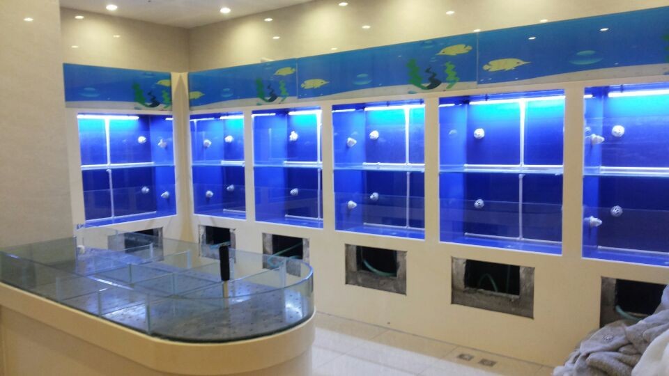 天津鱼缸设计安装，海鲜缸价格 做酒店海鲜
